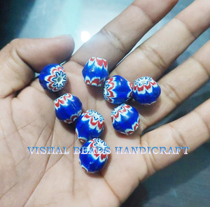Auténtico Vintage azul veneciano 4-8mm cuentas de cristal de Murano raro patrón de Chevron de grosella espinosa para hacer joyas DIY cristal - Product Image 2