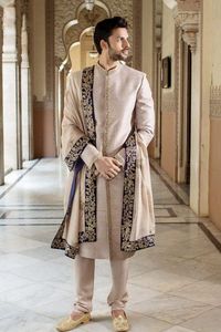 ELEGANT DESIGN of EMBROIDERY on SHERWANI DRESS WITH STOLE & ALSO MATCHING SHOE WITH DRESS for PARTY-WEAR/WEDDING @ 2022 - Product Image 2