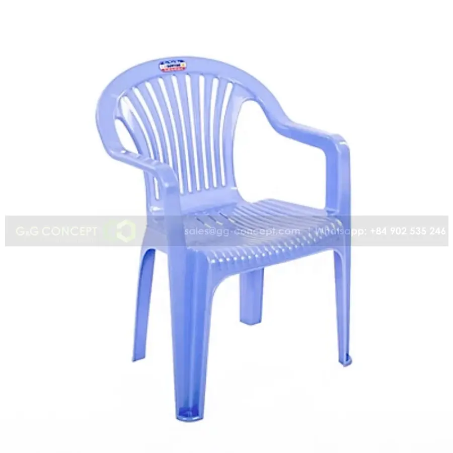 Petit fauteuil Triple en plastique, fauteuil d'extérieur en couleurs bleu et rouge, facile à choisir, fabrication de résine de haute qualité