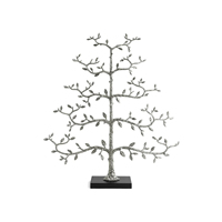 Arbre de présentation d'ornements en argent, décoration d'intérieur moderne, support d'artisanat en métal, base noire, décoration de vacances, centre de table haut