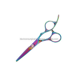 Ciseaux barbier professionnel arc-en-ciel, acier inoxydable, tranchants, pour barbier - Product Image 1