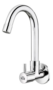 Durable Brass Sink Cock Wall Mounted Swivel Spout <b>Kitchen</b> Tap Rotating Water Control Valve for Heavy Duty Plumbing - Product Image 4