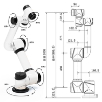 Bras robotique collaboratif éducatif à 6 axes AUBO E5, répétabilité de 0,02 mm, pour le perçage robotique, l'enseignement, la recherche en laboratoire