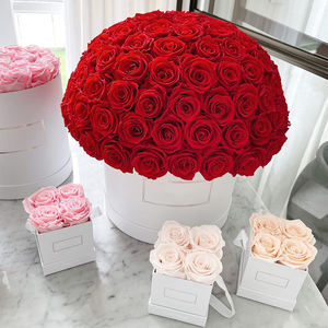 2024 personnalisé meilleure qualité luxe stabilisé pour toujours Rose rond préservé Rose boîte velours pour les coffrets cadeaux saint valentin - Product Image 4