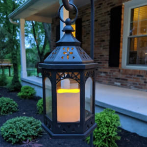 Moroccan Candle Holder Lantern <b>Lights</b> Black Metal Outdoor Christmas Decorations for <b>Garden</b> <b>Hanging</b> Metal Candle Holders Lanterns - Product Image 1