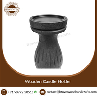 Bougeoir en bois décoratif pour la maison pilier vintage noir couleur design moderne pour mariage noël du fabricant indien