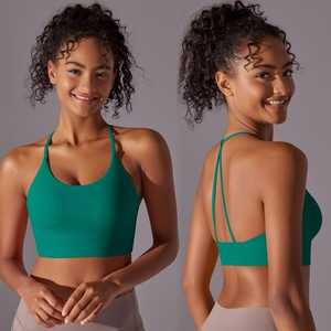 สปอร์ตบราออกกำลังกายผ้าไนลอนสแปนเด็กซ์ไร้รอยต่อสำหรับผู้หญิงปรับแต่งได้สำหรับเล่นกีฬา - Product Image 2