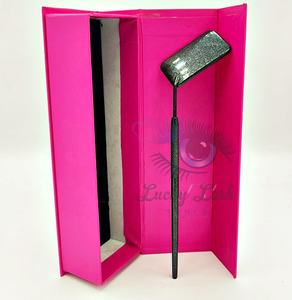 Noir Argent Glitter Extensions De Cils Rectangle Miroir Élégant Marque Privée Lash Checkers Outil En Acier Inoxydable pour Le Stockage - Product Image 1