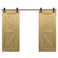 Oredy Cadre en aluminium noir Porte coulissante en bois massif Porte de grange et kit de quincaillerie pour la maison