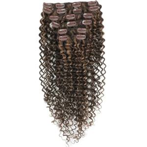 Ensemble de 7 extensions à clipser bouclées naturelles de couleur brune douce et rebondissante Remy Extension bouclée de cheveux bruns naturels de haute qualité - Product Image 1