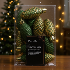 Kaemingk - 12 Adornos Navideños de Plástico en Forma de Piña Verde de 9.5 cm, Modelo 28491 - Product Image 3