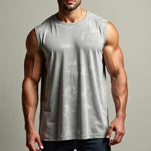 Chaleco cuadrado de algodón 100% personalizado para hombre, chaleco en blanco con cuello para niños, camisetas cuadradas sueltas, camisetas sin mangas de peso pesado, chaleco para hombre - Product Image 4