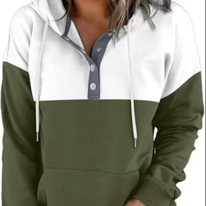 เสื้อสเวตเชิ้ตแขนยาวลำลองสำหรับผู้หญิง ปี 2025 ผ้าฝ้าย 100% ระบายอากาศได้ดี มีซับใน คอปกติดกระดุม มีฮู้ด เหมาะสำหรับฤดูใบไม้ร่วงและฤดูหนาว - Product Image 5