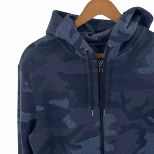 เสื้อฮู้ดซิปผ้าฟลีซลายพรางสีน้ำเงินสำหรับฤดูหนาว ขายดี ผ้าฝ้าย 100% ระบายอากาศได้ดี ซิปยาวเต็มตัว สำหรับผู้ชาย น้ำหนัก 380 กรัม - Product Image 3