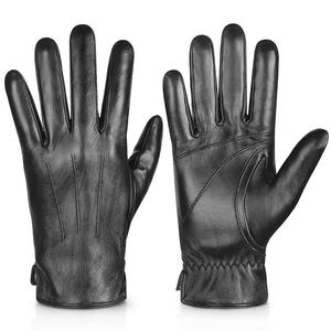 Gants de mode en cuir à doigts entiers Produit respirant à coutures hautes Gants de mode en cuir au toucher ultra doux pour hommes - Product Image 1