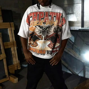 T-shirts baggy pour hommes T-shirts de grande taille pour hommes Summer Street Wear Good Soft Touch Material Cotton Baggy Shirts - Product Image 1