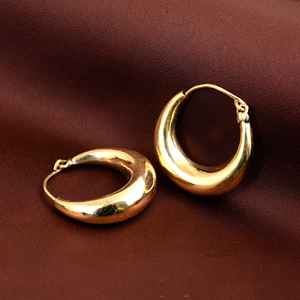 ใหม่Elegant Styleต่างหูทรงกลมโลหะเคลือบทองชุบเรขาคณิตผู้หญิงโดมห้อยต่างหู - Product Image 5