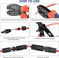 Kit de Herramientas para Crimpado de Cables Solares 2.5-6.0mm/AWG26-10 UHF FPC PCB PV, 13 Pares de Conectores Macho/Hembra, IP67, 1000V, Cobre, Microondas