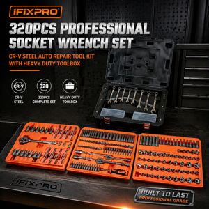 320-Piece Professional <strong>Mechanic</strong> <strong>Tool</strong> <strong>Set</strong> 1/4" 3/8" 1/2" Drive Socket Wrench <strong>Set</strong> with 3-Drawer Storage Case OEM - Product Image 1