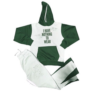 Conjuntos de chándal de entrenamiento de la mejor calidad para hombre Sudaderas con capucha desgastadas con lavado ácido y chándal acampanado apilado en colores sólidos - Product Image 4