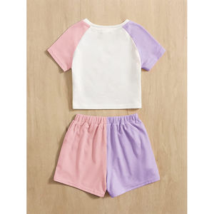 Conjunto de camiseta y pantalón corto para niñas, ropa informal personalizada, diseño único, el más vendido, Verano - Product Image 5