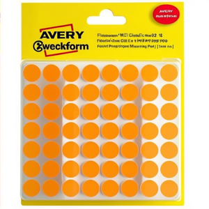 Avery Zweckform 12mm Fluorescent <b>Orange</b> <b>Paper</b> Marking Dots 270 Labels Per Pack File Folder Accessories - Product Image 3