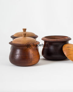 Boîte à épices en bois artisanale traditionnelle pour organisateur de cuisine Masala Tradebyd - Product Image 3