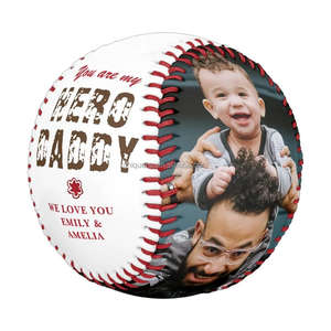 Couleur impression numérique Photo Baseball bois dur noyau caoutchouc Baseball prend en charge bricolage personnalisé fête des pères cadeau vacances cadeaux Baseball - Product Image 1