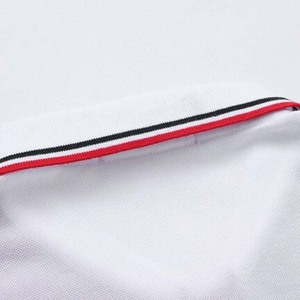Men's Color Blocked Polo <b>Shirt</b> <b>Short</b> <b>Sleeve</b> Knitted Casual Regular Fit <b>White</b> Red Black Button Design Summer Men's Polo <b>Shirts</b> - Product Image 4