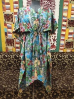 Robe Kaftan en coton indien imprimé floral taille libre pour l'été hiver doux et confortable vêtements de plage vêtements de nuit grande taille