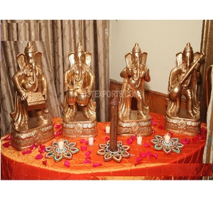 Foyar de mariage Ganesha musical pour décoration entrée de mariage indien Ganesha Statue configuration seigneur Singhasan Ganesha Statue - Product Image 1