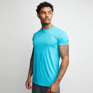 Ropa de gimnasio para hombre, camiseta de fitness de manga corta con patrón sólido transpirable, camiseta de respiración ajustada para correr - Product Image 4