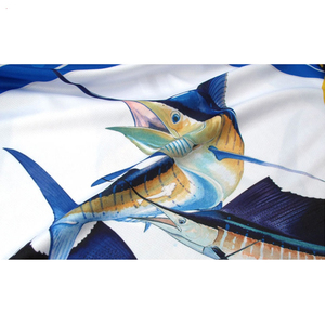 เสื้อตกปลามีฮู้ดแบบซิปครึ่งตัวผ้าแห้งเร็วป้องกันรังสียูวี50 + ผ้าซับลิเมชันปรับแต่งได้ - Product Image 6