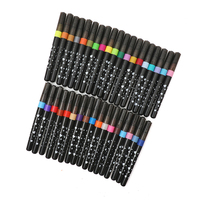 Ensemble de 36 marqueurs d'art aux couleurs métalliques, pointe pinceau et pointe fine, pour la peinture sur roche, céramique, bois, toile, plastique, verre