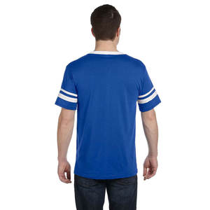 Camiseta azul real con cuello en V para hombre, camiseta informal básica de manga corta de algodón sólido Premium, camiseta sostenible anticontracción - Product Image 2