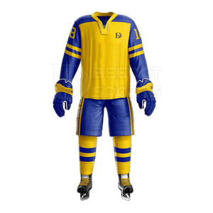 Conjunto de camiseta de hockey sobre hielo de calidad superior unisex, pantalones de camisa con patrón en blanco de entrenamiento y logotipo personalizado con servicio de impresión personalizado OEM - Product Image 3