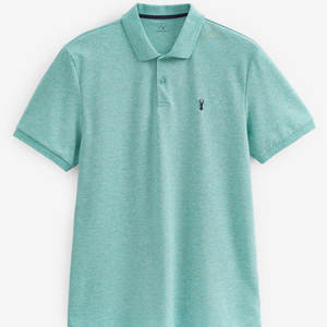 Camiseta de cuello redondo Color azul oscuro 100% algodón en blanco hombres Polo camisetas logotipo personalizado liso venta al por mayor camisetas Polo de manga corta - Product Image 1