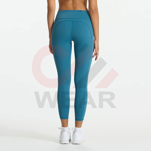 Mallas de Yoga de cintura alta suaves con logotipo personalizado para mujer, mallas deportivas para correr con bolsillo, mallas de yoga para fitness - Product Image 4