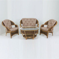 Ensemble de canapés en rotin et jacinthe d'eau Copacabana - Design moderne pour salon, salle à manger, bureau à domicile et hôtel - Housse amovible