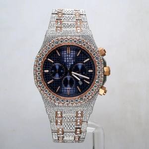 นาฬิกาข้อมือสแตนเลสสำหรับผู้ชายสายรัดเพชรโมอิส VVS1ใสขนาด20มม. สายนาฬิกาแฟชั่น - Product Image 1