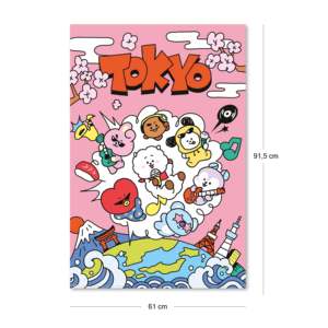 Póster de Viaje Mundial de Estilo Moderno BT21 Hecho de Papel Resistente para Decoración de Paredes - Product Image 2