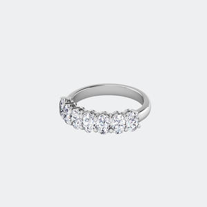 1.40CTW Oval Cut Diamond Half Eternity <b>Ring</b> 14k Gold Lab Grown D Color Prong <b>Set</b> Stackable Wedding Band <b>for</b> <b>Women</b> - Product Image 5