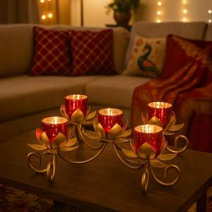 Porte-bougie rustique en fer doré, écologique, durable, décoration de centre de table pour Noël, mariage, festival - Product Image 6