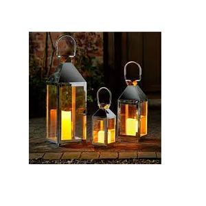 Lanternes décoratives d'extérieur en verre fini Antique avec poignée en cuir, utilisées pour la décoration intérieure et extérieure de la maison - Product Image 5