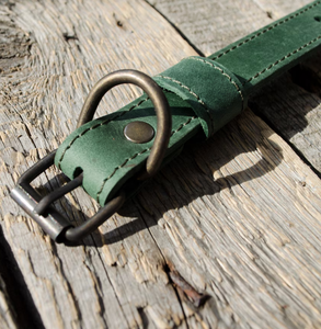 Gravure de mariage collier plat monogramme cadeau collier vert collier de chien en cuir pour lévrier et Whippet - Product Image 3