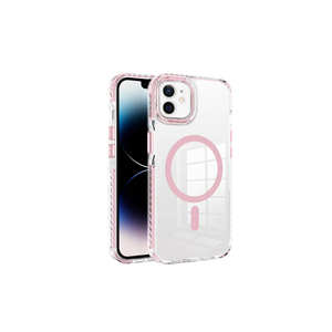 Funda Premium Compatible con MagSafe para iPhone 11, Impresión UV Rosa Estilo Ins, Protección de Airbag, Correa Desmontable, 12 Pro Max - Product Image 1