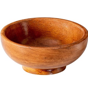 Cuenco de madera de lujo para servir para el hogar, Hotel, restaurante y utensilios de cocina, vajilla segura, cuencos de madera de forma redonda de Color marrón - Product Image 3