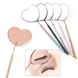 Professional <b>Handheld</b> Stainless Steel Eyelash Extension Tools New Arrival Crescent Makeup <b>Mirror</b> Eyelash <b>Mirror</b> - Product Image 4