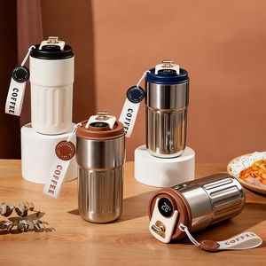 Nuevo estilo de moda 316 taza de café de acero inoxidable aislado vaso de agua de viaje taza de café con tapa de pantalla de temperatura - Product Image 4