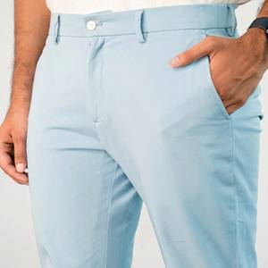 กางเกงลำลองเอวกลางสำหรับผู้ชายกางเกงชิโนแบบสั่งทำสีทึบกางเกงลำลองสำหรับผู้ชาย - Product Image 2